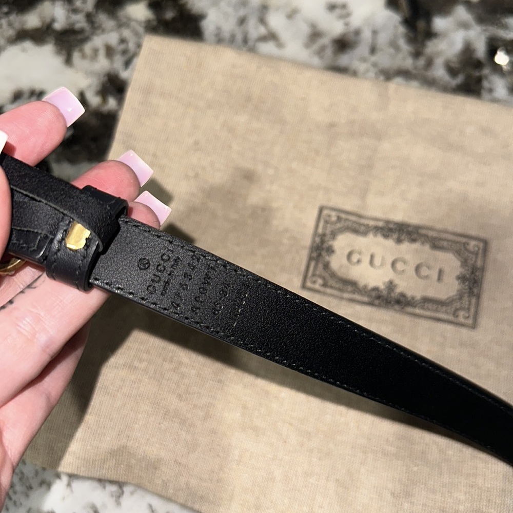 Gucci black belt with pearl - Picture 4 of 5